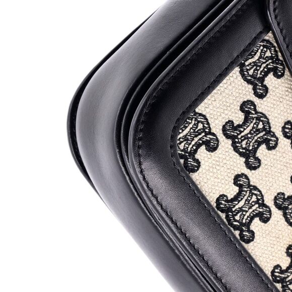 Celine Triomphe Shoulder Bag Triomphe Canvas Medium Black - Picture 6 of 8